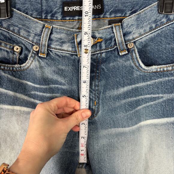 VTG Express Jeans Womens Size 7/8S Low Rise Bootcut Faded Whiskers Cotton Skater - Picture 5 of 12